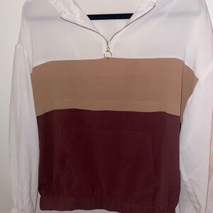 Women’s Colorblock Half-Zip Pullover with hood size small